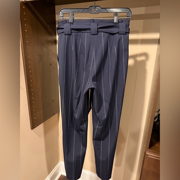 Express Women's Navy Pinstripe Pants - Picture 3 of 5